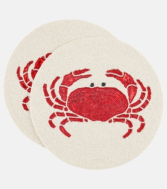Crab set of 2 beaded placemats | Les-Ottomans