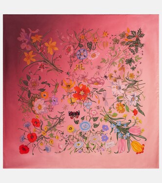 Floral silk twill scarf | Gucci