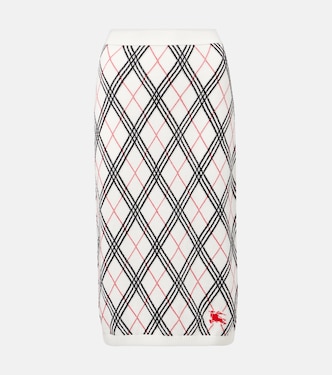 Argyle knitted cotton midi skirt | Burberry
