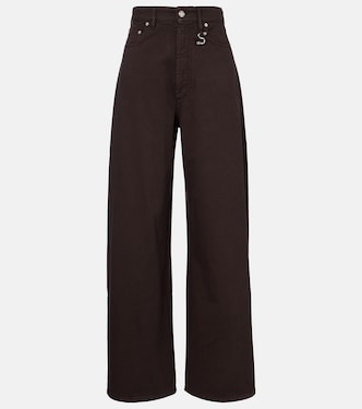 Jeans siamese a gamba larga in denim a vita media | Sportmax