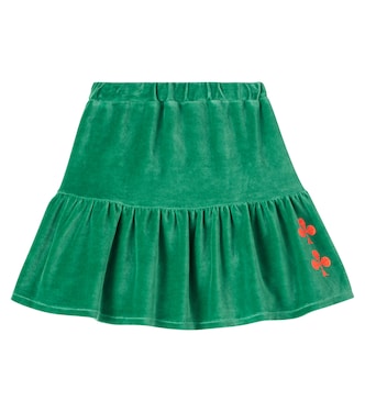 Printed tiered cotton terry skirt | Bobo Choses