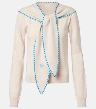 Pull en laine à écharpe | Loewe