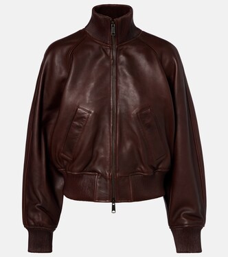 Cropped leather blouson jacket | Polo Ralph Lauren