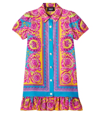 Electric Barocco silk twill shirt dress | Versace Kids