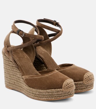 Monili 80 suede espadrille wedges | Brunello Cucinelli