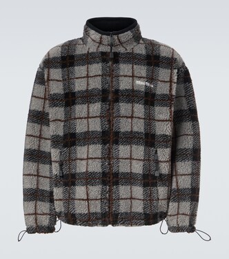 Checked teddy jacket | Miu Miu
