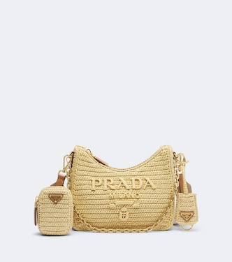Prada Re-Edition 2005 Mini raffia-effect shoulder bag | Prada