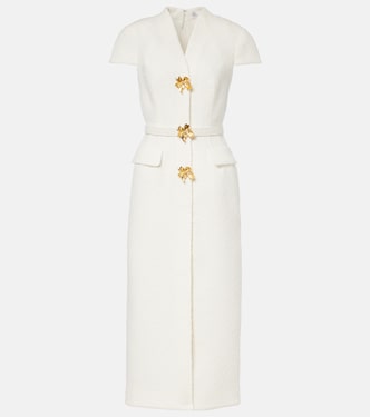 Embellished belted tweed midi dress | Oscar de la Renta