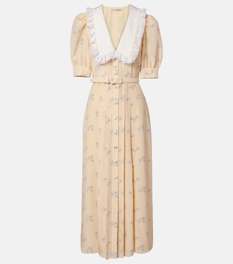Robe chemise en soie à fleurs | Alessandra Rich