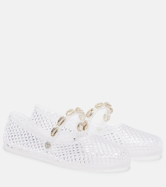 Iro embellished fishnet ballet flats | Ancient Greek Sandals