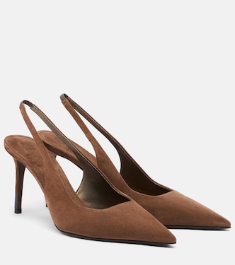 Slingback-Pumps Monili aus Veloursleder | Brunello Cucinelli