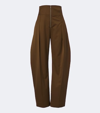 Wool and cashmere barrel-leg pants | Ferragamo