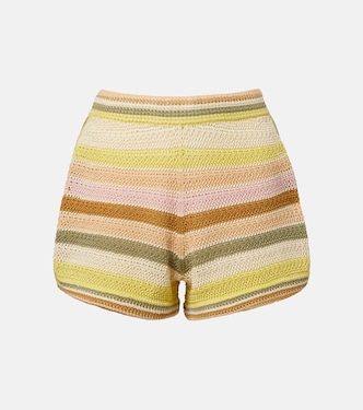 Indra crochet striped cotton shorts | Zimmermann