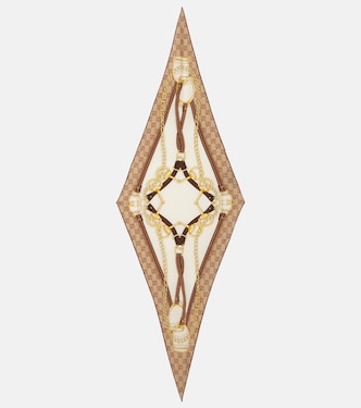 GG printed reversible silk twill scarf | Gucci