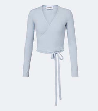 Ribbed-knit wrap top | Norba