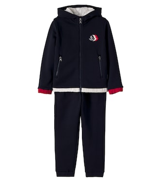 Cotton jersey hoodie and sweatpants set | Moncler Enfant