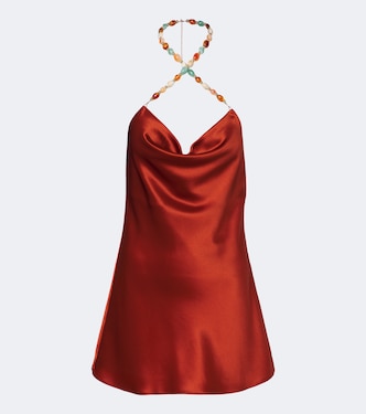 Marvel beaded satin minidress  | Retrofête