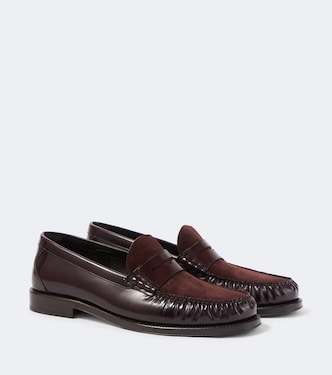 Loafers aus Leder mit Veloursleder | Brunello Cucinelli