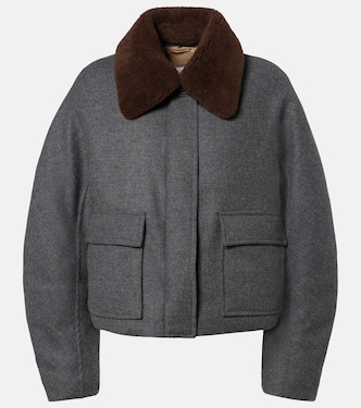 Shearling-trimmed alpaca-blend down jacket | Brunello Cucinelli