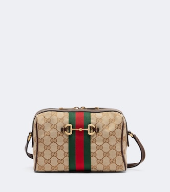 Schultertasche Horsebit Small GG aus Canvas | Gucci