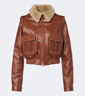 First Love shearling-trimmed leather jacket | Dorothee Schumacher