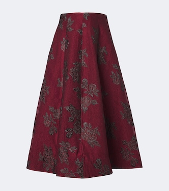 Waverly floral cloqué midi skirt | Rebecca Vallance