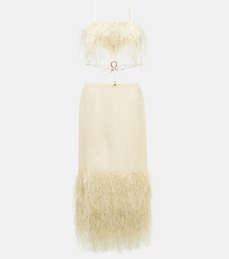 La Robe Raphia fringed midi dress | Jacquemus
