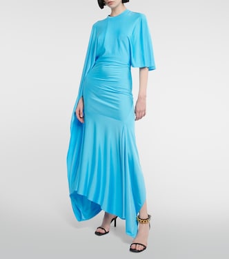 navy blue dress for baby girl Catherine Red Asymmetrical Pleated Long-Sleeve Maxi Dress, XXL / Red main image 0