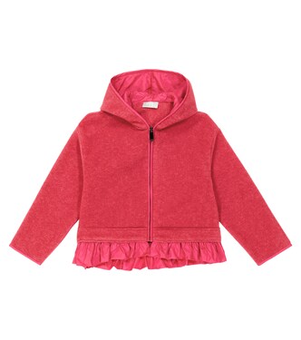 Ruffle-trimmed fleece hoodie | Il Gufo