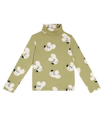Printed cotton-blend turtleneck top | Bobo Choses