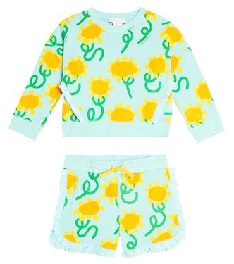 Floral cotton sweatshirt and sweatpants set | Stella McCartney Kids