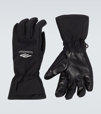 3B Sports Icon leather-trimmed ski gloves | Balenciaga