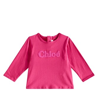 Baby logo cotton jersey top | Chloé Kids