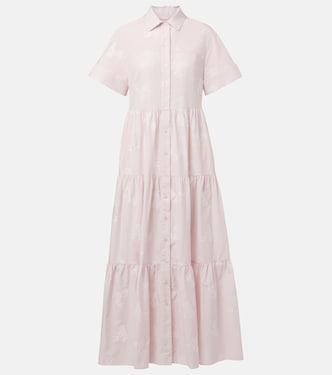 Embroidered tiered cotton shirt dress | Erdem