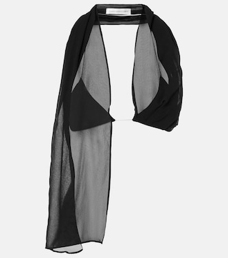 Open-back silk georgette top | Christopher Esber