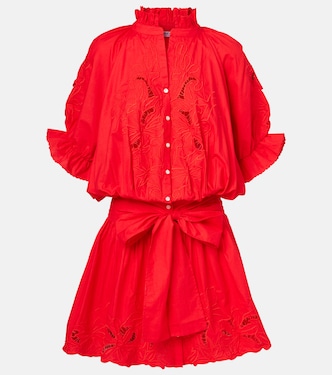 Broderie anglaise cotton poplin minidress | Juliet Dunn