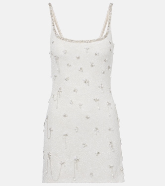 Droplet embellished beaded minidress | Clio Peppiatt