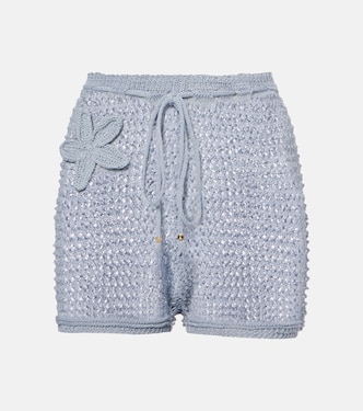 Zorya open-knit lamé shorts | Bananhot