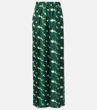 Morena printed silk twill wide-leg pants  | Max Mara