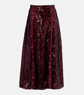 Sequined georgette midi skirt | Erdem