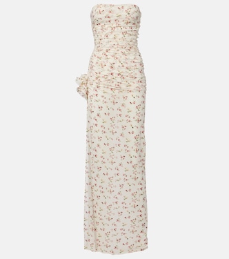 Floral ruched strapless maxi dress | Magda Butrym