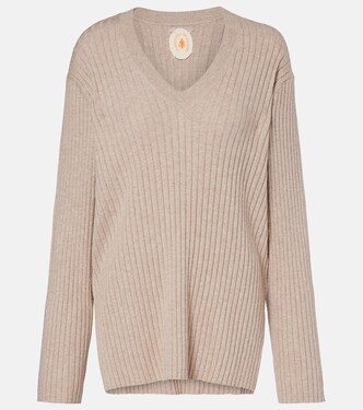 Ribbed-knit cotton and cashmere sweater | Jardin des Orangers