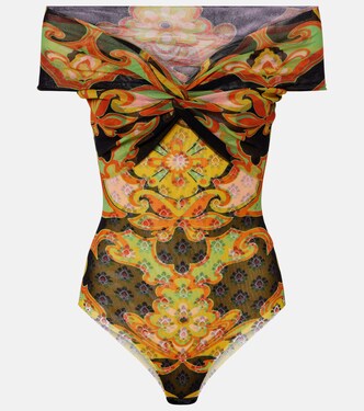 Printed off-shoulder bodysuit | Etro