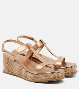 Theia metallic leather wedge sandals | Jimmy Choo