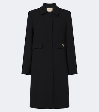 VGold virgin wool crêpe coat  | Valentino
