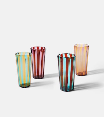 Augusta set of 4 striped glasses | Akua Objects