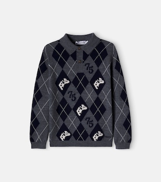 Morgan argyle wool polo sweater | Bonpoint