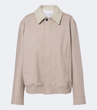 Chaqueta de lana con piel Intrecciato | Bottega Veneta