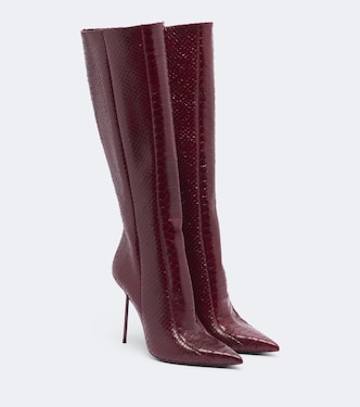 Lidia snake-effect leather knee-high boots | Paris Texas