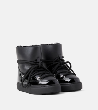 Schneestiefel Gloss aus Leder mit Shearling | Inuikii Kids